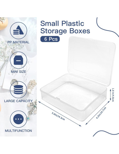 3 Cajas Rectangulares Transparentes Goiio para Almacenamiento