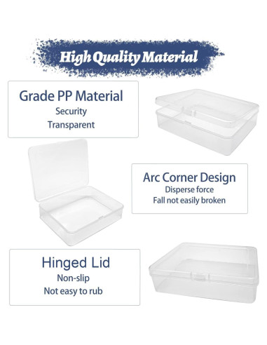 3 Cajas Rectangulares Transparentes Goiio para Almacenamiento