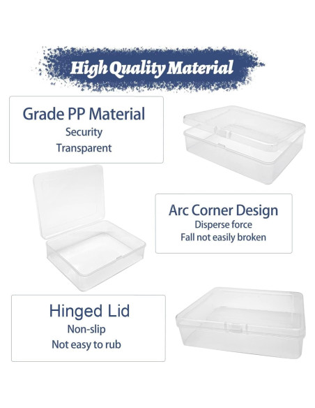 3 Cajas Rectangulares Transparentes Goiio para Almacenamiento