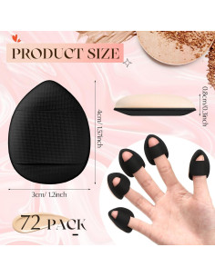 72 Esponjas de Maquillaje Mini Gerrii - Puff de Polvo Negro 2