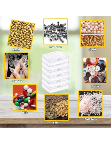 3 Cajas Rectangulares Transparentes Goiio para Almacenamiento