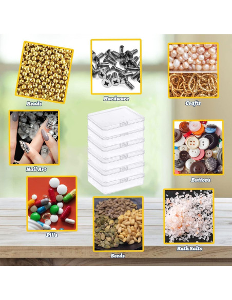 3 Cajas Rectangulares Transparentes Goiio para Almacenamiento