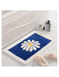 Alfombra de Baño Antideslizante Dorruger 50x81 cm Floral Azul