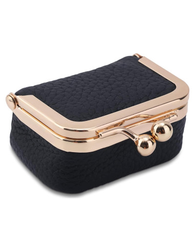 Caja de Joyería Mini de Cuero Genuino BOXOB - Negro