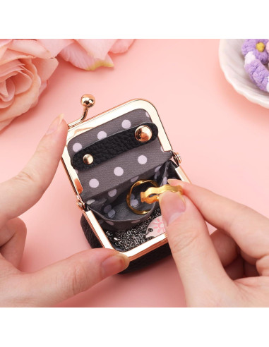 Caja de Joyería Mini de Cuero Genuino BOXOB - Negro