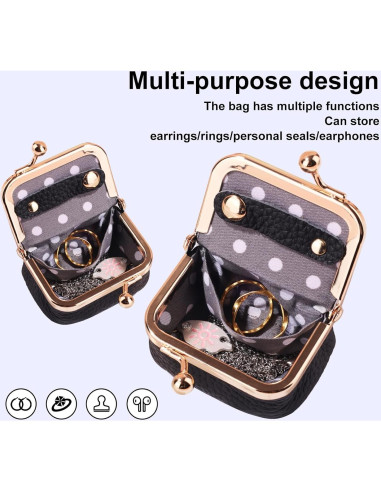 Caja de Joyería Mini de Cuero Genuino BOXOB - Negro