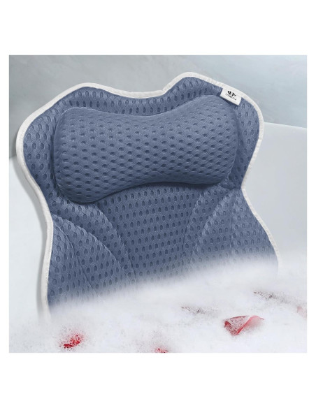 Almohada de Baño Conbella Azul con Soporte para Cuello y Espalda
