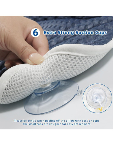 Almohada de Baño Conbella Azul con Soporte para Cuello y Espalda