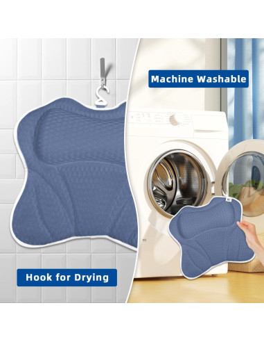 Almohada de Baño Conbella Azul con Soporte para Cuello y Espalda