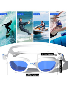 Gafas de natación COPOZZ para adultos con protección UV y antiempañante 2