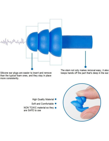 50 Pares de Tapones de Silicona Quality Plugs Reutilizables Impermeables