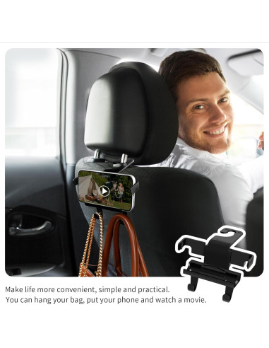 Gancho Oculto 2 en 1 SunlightXS para Reposacabezas de Coche