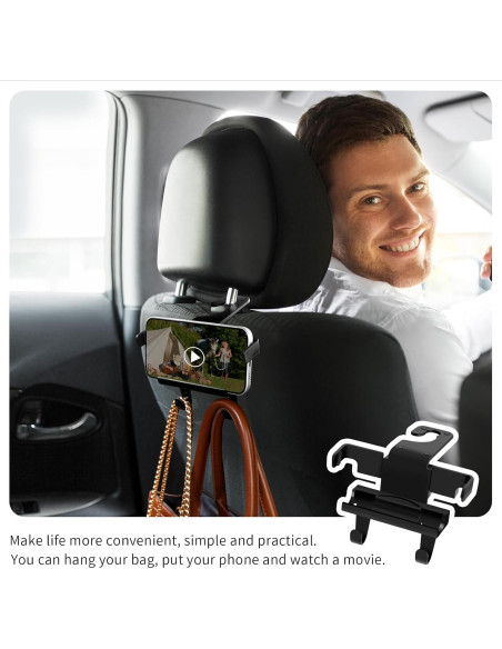 Gancho Oculto 2 en 1 SunlightXS para Reposacabezas de Coche