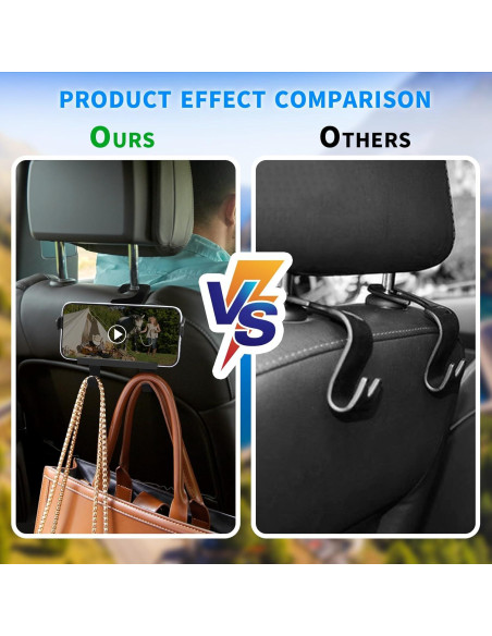 Gancho Oculto 2 en 1 SunlightXS para Reposacabezas de Coche