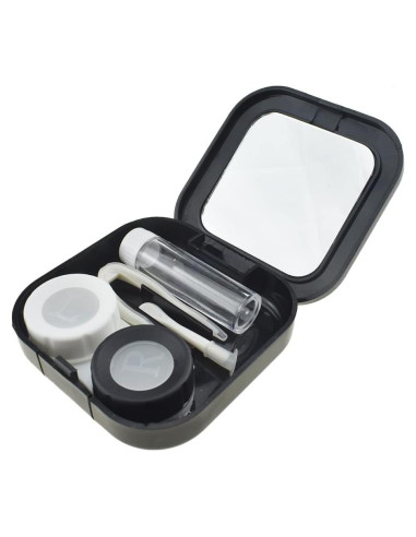 Estuche para Lentes de Contacto HAHIYO Kit Negro 2 Piezas