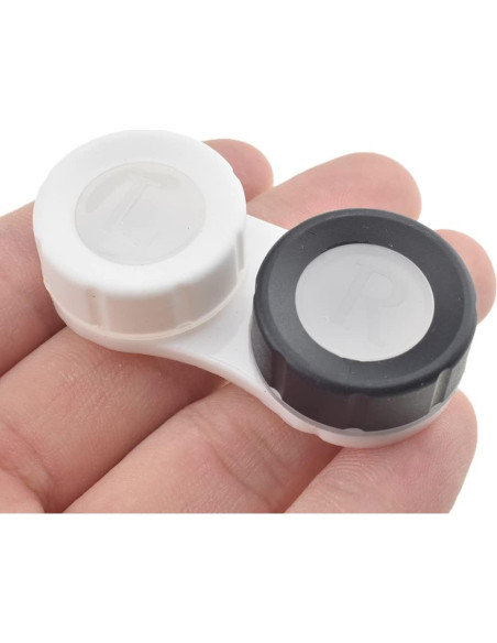 Estuche para Lentes de Contacto HAHIYO Kit Negro 2 Piezas