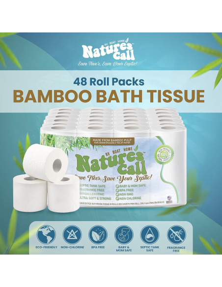 Papel Higiénico Nature's Call 48 Rollos 2 Capas Suave y Fuerte