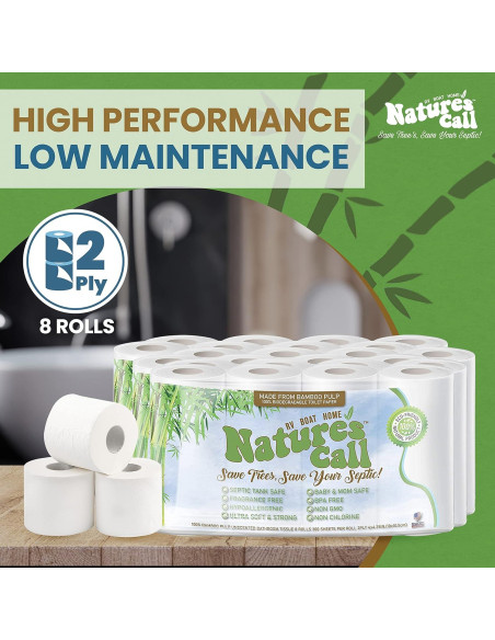 Papel Higiénico Nature's Call 48 Rollos 2 Capas Suave y Fuerte