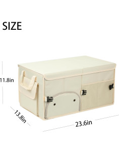 Organizador de Maletero AOKJOY Plegable Beige 61x36x30 cm 2