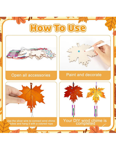 Kit de Campana de Viento de Madera Sealmic Otoño 27 Tubos