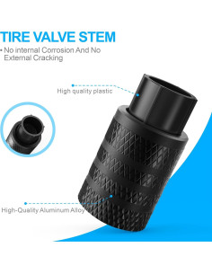 Tapa de Válvula de Neumático HZJD Negra - 4 Piezas Universal 2