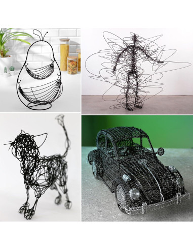 Alambre de Artesanía de Aluminio Negro 10m 3.0mm Cadikez