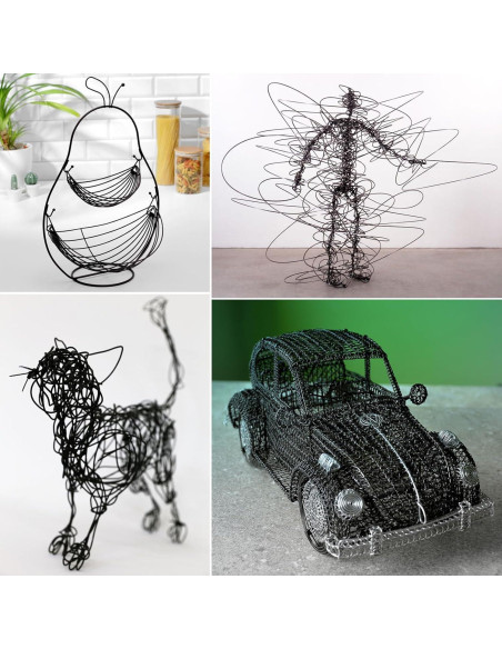 Alambre de Artesanía de Aluminio Negro 10m 3.0mm Cadikez