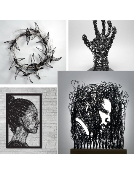 Alambre de Artesanía de Aluminio Negro 10m 3.0mm Cadikez