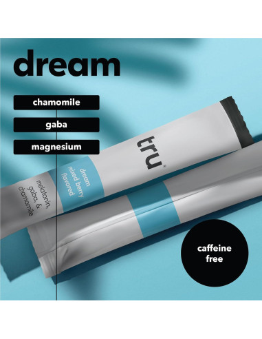 Suplemento de Sueño Tru Dream en Polvo 12 Paquetes Sabor Frutos Rojos