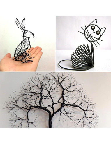 Alambre de Artesanía de Aluminio Negro 10m 3.0mm Cadikez