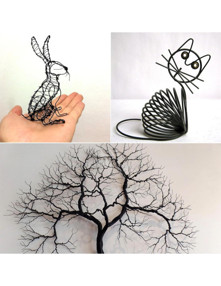 Alambre de Artesanía de Aluminio Negro 10m 3.0mm Cadikez