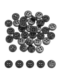 80 Botones de Madera Redondos uxcell 9mm Negro para Costura