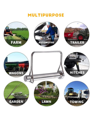 10 Pasadores de Acoplador de Remolque YTKO 9.5mm x 70mm