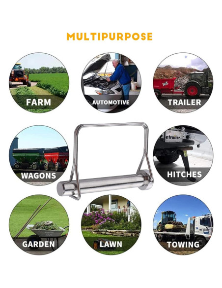 10 Pasadores de Acoplador de Remolque YTKO 9.5mm x 70mm