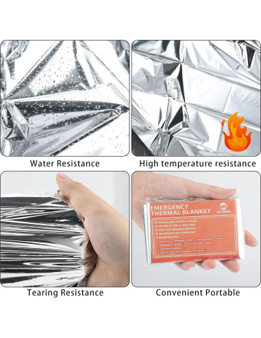 Mantitas Térmicas Mylar QIO CHUANG - Paquete de 6 para Emergencia