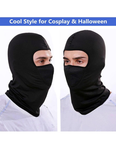 Máscara Balaclava Facial Negra para Esquí y Deportes al Aire Libre