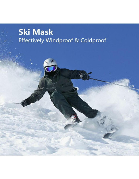 Máscara Balaclava Facial Negra para Esquí y Deportes al Aire Libre