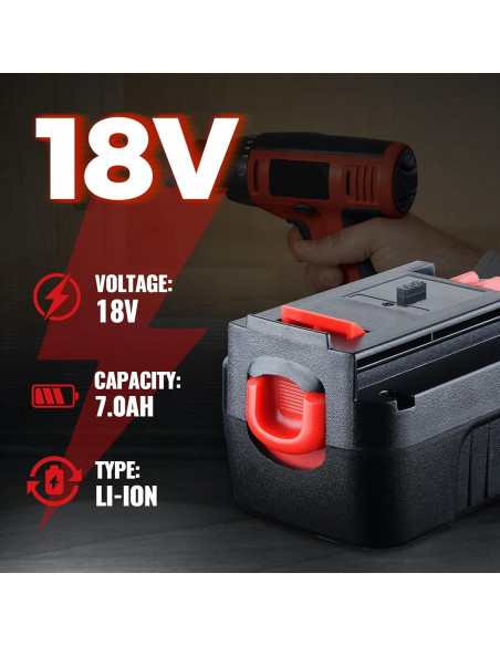 Batería VANTTECH 2-Pack 18V 7.0Ah Li-ion para Black & Decker