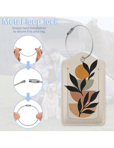 Juego de 3 Etiquetas de Equipaje ZIHONSE en Cuero PU 11.9x7 cm