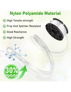 Paquete de 10 Carretes Reemplazo Black+Decker AF-100 9.14m 1.65mm 2