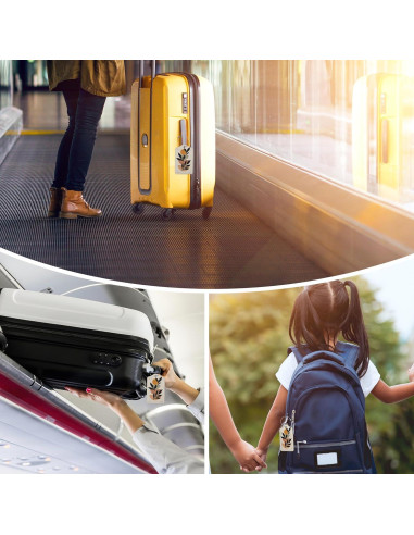 Juego de 3 Etiquetas de Equipaje ZIHONSE en Cuero PU 11.9x7 cm