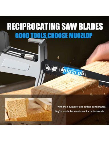 Paquete de 10 Hojas de Sierra Recíproca MUOZLOP 300mm 5 TPI