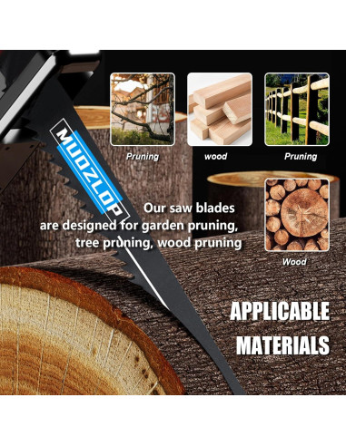 Paquete de 10 Hojas de Sierra Recíproca MUOZLOP 300mm 5 TPI