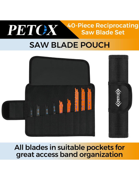 Juego de 40 Hojas de Sierra Recíproca PETOX para Metal y Madera