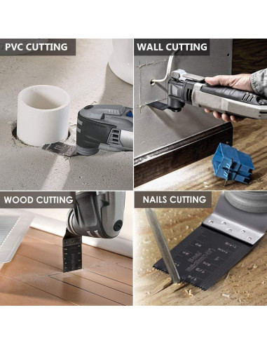 Cuchillas de Sierra Oscilante Bi-Metal 50 Pcs Ettonsun Universal