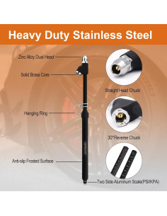 Medidor de Presión de Neumáticos SAFELIFE 10-150 PSI Doble Cabeza 2