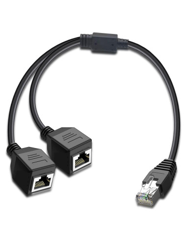 Divisor Ethernet RJ45 1 a 2 ukiism - Adaptador de Red LAN