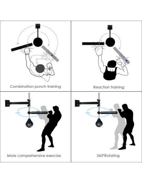 Soporte de Pared INNOLIFE con Bola de Boxeo para MMA