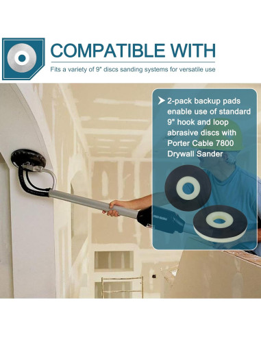 Paquete de 2 almohadillas de respaldo 9" LikeLion para lijador PC 7800