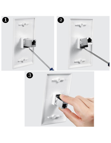 Conector Keystone CAT7 PHIZLI Acoplador RJ45 Femenino 2 Pzas